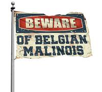 Bandiera per dormitorio divertente Beware Of Belgian Malinois bandiera decorazione bar per la casa divertente decorazione universitaria (30 x 45 cm)