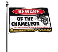 Bandiera per dormitorio divertente Beware Of Chameleon bandiera decorazione bar per la casa divertente decorazione universitaria (60 x 90 cm)