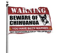 Bandiera per dormitorio divertente Beware Of Chihuahua bandiera uomo Cabe Decor Decor per uomo Caverna (60 x 90 cm)