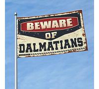 Bandiera per dormitorio divertente Beware Of Dalmatians bandiera decorazione bar per la casa divertente decorazione universitaria (60 x 90 cm)