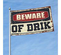 Bandiera per dormitorio divertente Beware of Drik bandiera cool poster per ragazzi cool bandiere divertenti (60 x 90 cm)