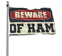 Bandiera per dormitorio divertente Beware Of Ham bandiera cool poster per ragazzi cool bandiere divertenti (152 x 244 cm)