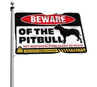 Bandiera per dormitorio divertente Beware Of Pitbulls bandiera decorazione bar per la casa divertente decorazione universitaria (120 x 180 cm)