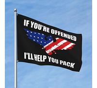 Bandiera per dormitorio divertente con scritta in inglese "If You'Re Offended I'Ll Help You Pack" (152 x 244 cm)