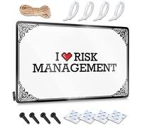Bandiera per dormitorio divertente "I Love Risk Management" cartello in latta bandiere per ragazzi bandiere per stanza ragazze (30 x 40 cm)