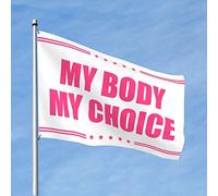 Bandiera per dormitorio divertente My Body My Choice Bandiera per i diritti delle donne decorazione per bar per la casa divertente decorazione universitaria (60 x 90 cm)