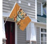 Bandiera per esterni, 1,2 x 1,8 m, resistente per interni ed esterni, per tutte le condizioni atmosferiche, bandiere da giardino, anno della tigre, divertente tigre, benvenuto, bandiera da cortile su