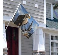 Bandiera per esterni, 1,2 x 1,8 m, resistente per interni ed esterni, per tutte le stagioni, bandiere da giardino con aquila solitaria, bandiera di benvenuto da cortile, bandiera a doppia faccia con