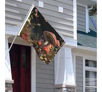 Bandiera per esterni, 1,2 x 1,8 m, resistente per interni ed esterni, per tutte le stagioni, bandiere da giardino in stile fiaba, funghi di benvenuto, bandiera da cortile a doppia faccia con occhielli