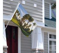 Bandiera per esterni, 1,2 x 1,8 m, resistente per interni ed esterni, per tutte le stagioni, bandiere da giardino, palme, campo da golf, benvenuto, cortile, bandiera a doppia faccia con occhielli in