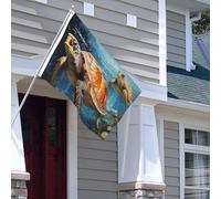 Bandiera per esterni, 1,2 x 1,8 m, resistente per interni ed esterni, per tutte le stagioni, bandiere da giardino, tartaruga che nuota nel mare, bandiera da cortile di benvenuto, bandiera a doppia