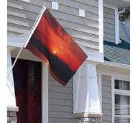 Bandiera per esterni, 1,2 x 1,8 m, resistente per interni ed esterni, per tutte le stagioni, bandiere da giardino con tramonto rosso fuoco, bandiera da cortile di benvenuto bandiera a doppia faccia