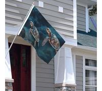 Bandiera per esterni, 1,2 x 1,8 m, resistente per interni ed esterni, per tutte le stagioni, bandiere da giardino, tartaruga che nuota nel mare, bandiera da cortile di benvenuto, bandiera a doppia