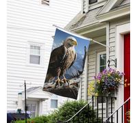 Bandiera per esterni, 1,9 x 1,5 m, resistente per tutte le condizioni atmosferiche, bandiera da giardino con aquila solitaria, bandiera di benvenuto da cortile, bandiere su entrambi i lati, con