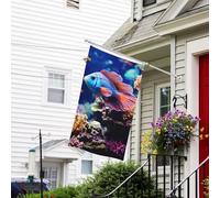 Bandiera per esterni, 1,9 x 1,5 m, resistente per tutte le stagioni, bandiere da giardino, barriera corallina, acquario, benvenuto, cortile, bandiere per casa su entrambi i lati, con occhielli in