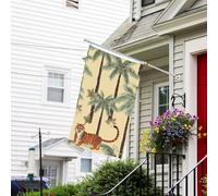 Bandiera per esterni, 1,9 x 1,5 m, resistente per tutte le stagioni, bandiere da giardino con palme e tigri, bandiera di benvenuto da cortile, bandiere a doppia faccia con occhielli in ottone per