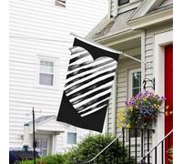 Bandiera per esterni 3 x 1,5 m resistente per interni ed esterni, bandiere da giardino per tutte le stagioni bandiere da giardino a righe bianche e nere a cuore di benvenuto bandiera da cortile