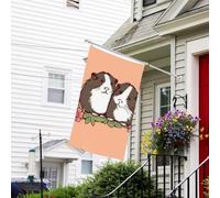 Bandiera per esterni 3 x 1,5 m resistente per interni ed esterni, per tutte le stagioni, bandiere da giardino con due porcellini d'India da appendere fuori Bandiera di benvenuto da cortile bandiera