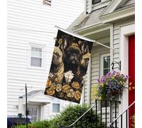 Bandiera per esterni 3 x 1,5 m resistente per tutte le condizioni atmosferiche bandiere da giardino tre bulldog francesi bandiera da cortile bandiere su entrambi i lati con occhielli in ottone