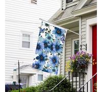 Bandiera per esterni, 9 x 1,5 m, resistente per interni ed esterni, per tutte le condizioni atmosferiche, bandiere da giardino fiorite margherita blu benvenuto bandiera da cortile bandiera doppia