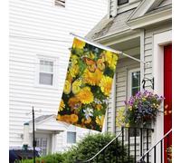 Bandiera per esterni, 9 x 1,5 m, resistente per interni ed esterni, per tutte le condizioni atmosferiche, bandiere da giardino con farfalla gialla e margherite gialle, bandiera di benvenuto da cortile
