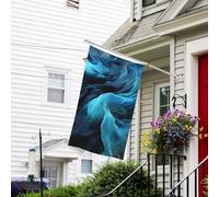 Bandiera per esterni, 9 x 1,5 m, resistente per interni ed esterni, per tutte le condizioni atmosferiche, bandiere da giardino in tessuto blu, bandiera di benvenuto da cortile, bandiera a doppia