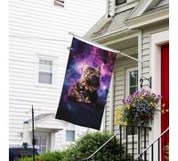 Bandiera per esterni, 9 x 1,5 m, resistente per interni ed esterni, per tutte le stagioni, bandiere da giardino con gatto seduto all'interno della nebulosa bandiera da cortile di benvenuto bandiera