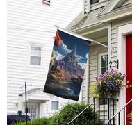 Bandiera per esterni, 9 x 1,5 m, resistente per interni ed esterni, per tutte le stagioni, bandiere da giardino, città fantasy, benvenuto, cortile, bandiera su entrambi i lati, con occhielli in ottone