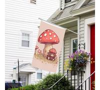 Bandiera per esterni, 9 x 1,5 m, resistente per tutte le condizioni atmosferiche, bandiere da giardino con orsi e funghi, bandiera di benvenuto da cortile su entrambi i lati, con occhielli in ottone