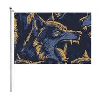 Bandiera per esterni con lupi mannari su entrambi i lati, in poliestere resistente alle intemperie con colori vivaci per giardino, cortile, patio o casa