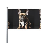 Bandiera per esterni, con orecchie lunghe, stampa bulldog francese, per patio, prato, decorazione per feste, mostra con orgoglio il tuo stile