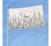 Bandiera per esterni con stampa di erbe floreali e botanica, 9 x 1,5 m, design audace, per parate, eventi, cortile, patio e casa