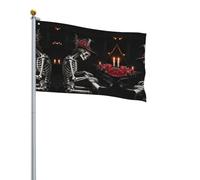 Bandiera per esterni con stampa di teschio di pianoforte, perfetta per cortile, giardino, spiaggia, più vivace su tutto il lato