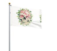 Bandiera per esterni con stampa di teschio rosa, perfetta per cortile, giardino, spiaggia, più vivace su tutto il lato