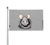 Bandiera per esterni con topi grigi, 91,4 x 152,4 cm, extra large, stampa su entrambi i lati, per celebrazioni festive, decorazione da giardino