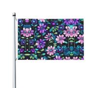 Bandiera per feste all'aperto con camelia viola stampata (91,4 x 152,4 cm) - ideale per giardino, cortile e decorazioni natalizie