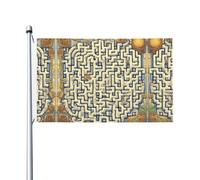 Bandiera per feste all'aperto con mappa del tesoro del labirinto (91,4 x 152,4 cm), ideale per giardino, cortile e decorazioni natalizie