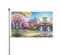 Bandiera per feste all'aperto con stampa di unicorni e fiabe (91,4 x 152,4 cm), ideale per giardino, cortile e decorazioni per le vacanze
