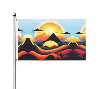 Bandiera per feste all'aperto stampata con montagne dell'alba (91,4 x 152,4 cm) - ideale per giardino, cortile e decorazioni natalizie