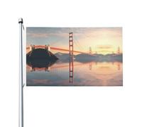 Bandiera per feste con ponte sotto il tramonto, 9 x 1,5 m, con occhielli, adatta per feste e campeggio