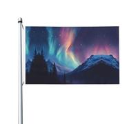Bandiera per feste con stampa "La bellezza dell'aurora" da 0,9 x 1,5 m, con occhielli, adatta per feste e campeggio
