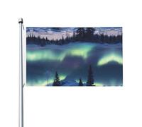 Bandiera per feste con stampa verde Aurora (2) da 0,9 x 1,5 m, con occhielli, adatta per feste e campeggio