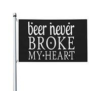 Bandiera per gli amanti della birra, Beer Never Broke My Heart, bandiera per la camera dei ragazzi, doppia faccia, divertente, decorazione da parete per la camera delle ragazze, 9,1 x 1,5 m, Beer Neve