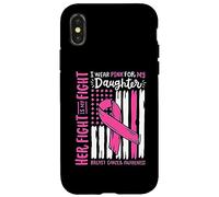 Bandiera per il cancro al seno che indosso la figlia rosa e la sua lotta la mia lotta Custodia per iPhone X/XS