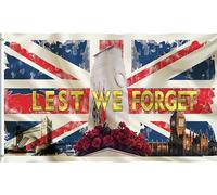 Bandiera per il giorno della memoria Decorazioni per il giorno del papavero celeberazione Lest We Forget Veterans Memorabilia Regali