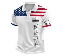 Bandiera per Il Giorno 'Indipendenza Noi t-Shirt Camicie estive per Uomini (Bianchi) (S White)
