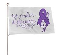 Bandiera per il mese della consapevolezza dell'Alzheimer, striscione per esterni, decorazione per feste, arazzo da parete, 35x59 pollici