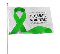 Bandiera per il mese di sensibilizzazione sulle lesioni cerebrali traumatiche, striscione per esterni, decorazione per feste, arazzo da parete, 35x59 pollici