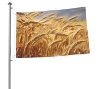 Bandiera per il raccolto del grano, 2 x 3 m, bandiera da giardino su entrambi i lati, resistente allo sbiadimento, bandiera per esterni, divertente bandiera per vacanze con occhielli in metallo per