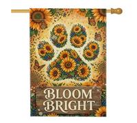 Bandiera per la casa con girasole, primavera e natura, stampa con zampa di farfalla gialla primaverile su entrambi i lati, decorativa, per esterni, patio, cortile, prato, ingresso, balcone, 71 x 101